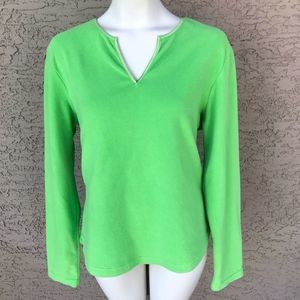 Neon Lime Green Fleece Top Sweatshirt Long sleeves